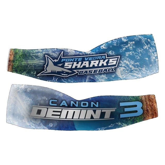 Shark sleeve design in sample colors