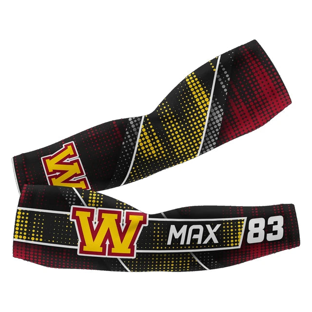 Halftone sleeve design in sample colors